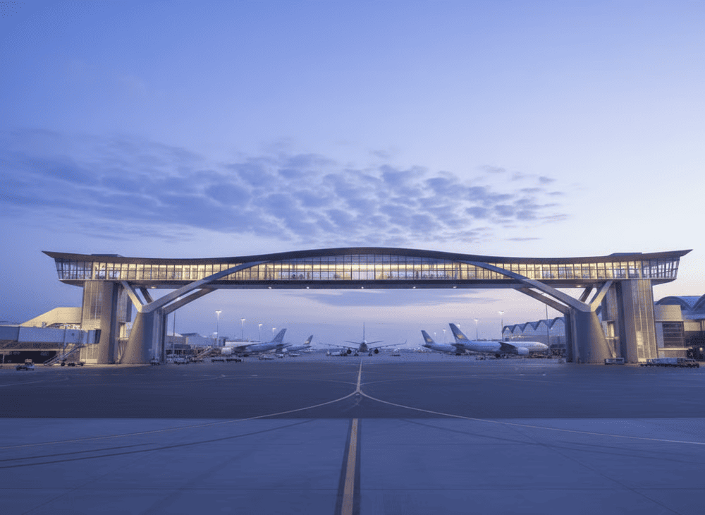 Cầu Sky Bridge kết nối nh&agrave; ga T1 với sảnh vệ tinh